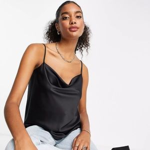 Silk Cowl Neck Tank Top